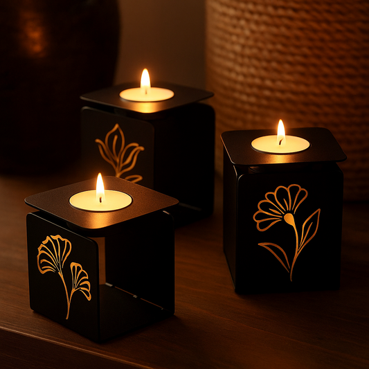 "GlowFrame" – حامل شمع حديدي